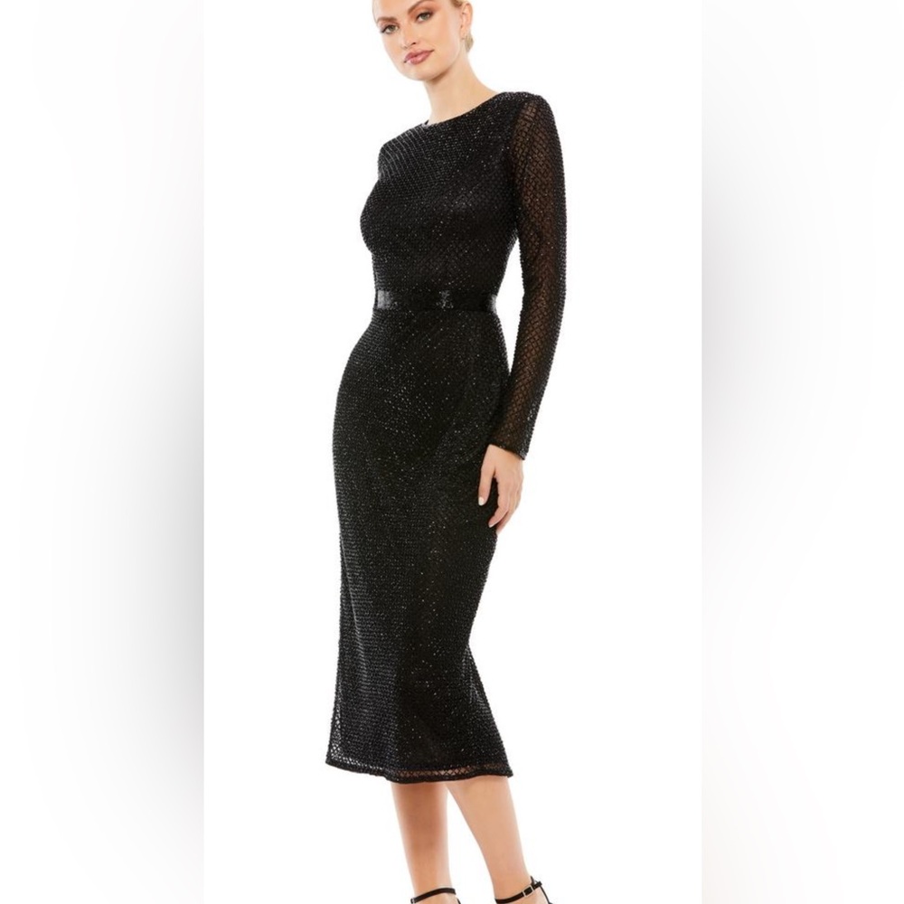 Mac Duggal Black Glitter Dress